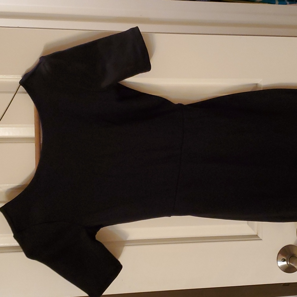 Boden black midi dress with cutout on back